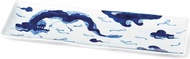 Takumikaze Arita Ware 14.6 inches (37 cm) Plate, Dyed Dragon Cloud Naburi, Rectangular Plate, Made i