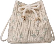 Women's Woven Shoulder Bag, Woven Tote Bag and Cosmetic Bag, Summer Beach Weaving Chic Woven Tote Ha
