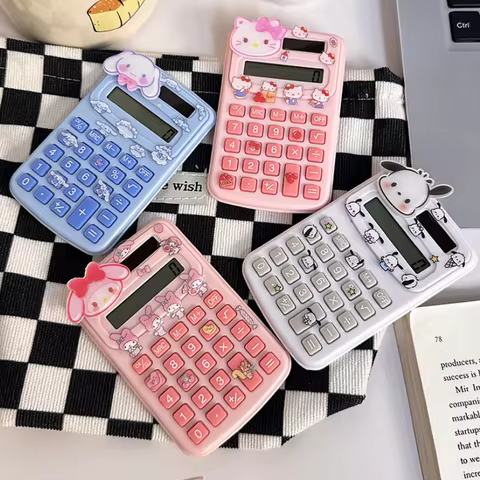 Hello Kitty Calculator Cute Cartoon Calculator Portable Mini Pocket Calculator Learning Office Tools