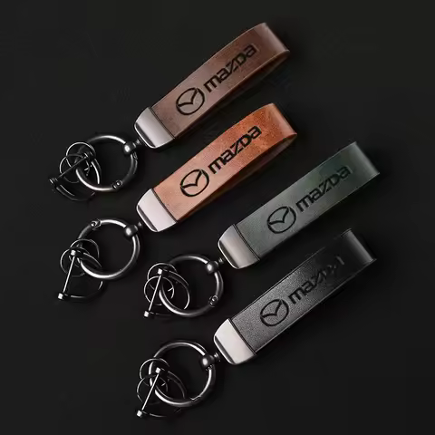 Fashion Luxury Genuine Leather Keychain Business Gift For Mazda CX5 Demio 2 Atenza CX-3 CX7 CX30 MX5
