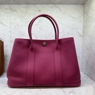 HERMES GARDEN PARTY30政粉色銀/框P