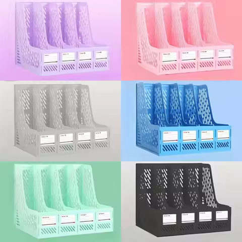 1 pcs, thickened file rack, file frame, quadruple file seat, simple data basket, shelf, file basket,