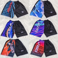 Lotto printed badminton volleyball pants next to lotto material