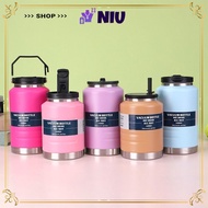 NIU Sports Water Bottles, Thickened Stainless Steel Water Bottle, Portable 2L Insulated with Straw G