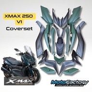 YAMAHA XMAX250 V1 XMAX V1 COVERSET BODY COVER SET MATT GREEN/MATT BLACK