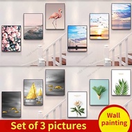 【Three hanging paintings】 Wall painting picture frame, wall picture, floating frame, wall decoration