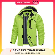 ⋌MAGCOMSEN Lightweight Jackets Mens Mesh Lined Rain Jackets Waterproof Hooded Hiking Jackets Spr ◀☂