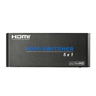 5 * 1 HDMI 2.0 Switcher 5 HDMI Input to 1 HDMI Output Switcher Adapter Supports 3D UHD 4K at 60 / 30 with HDCP 2.2 IR Remote Control for PS3 / PS4 / Blu-ray / DVD player to HDMI Monitor Projector