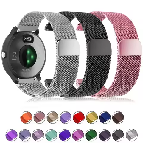 20mm 22mm Watch Strap For Garmin Venu 2 3 Milanese Magnetic Loop For Garmin Forerunner 55 158 165 74