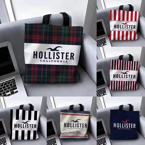 Brand Hollister Storage Bags Storage Bag Canvas Tote Bag Foldable Reusable Shopping gifts commuting
