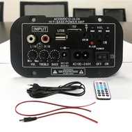(จุดกรุงเทพ) AC 220V 12v 24v แอมป์จิ๋ว 400Ｗ เครื่องขยายเสียงลำโพงสเตอริโอขยายเสียงดิจิตอล 8-12นิ้ว Board ซับวูฟเฟอร์ รองรับ USB TF Remote Control หลายทางเลือก