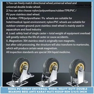 Black Rubber Trolley Wheels Set of 4 Brakes-Mati 3/s4/5 Inch Heavy Duty Trolley Cart Wheels Etc.