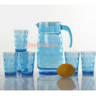 7pcs Blue Jug And Blue Set
