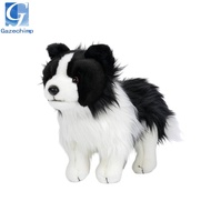 [Gazechimp] Border Collie Stuffed Dog Authentic-Looking Border Collie Stuffed Toy Surface