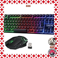 Wireless Rechargeable Gaming Keyboard and Mouse Set, 90-Key RGB LED Backlit, 2.4GHz Wireless, Japane