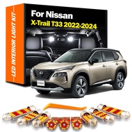 11Pcs LED Interior Reading Trunk Plate Light Kit For All New Nissan X-Trail Xtrail X Trail T33 2022 2023 2024 Accessories