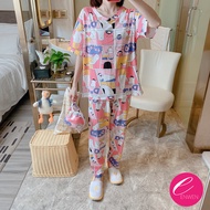 ENWEN women Round Neck  Short Sleeves Tshirt and Pajama Terno Set, Pyjamas pambahay terno for women pajamas for women, Pink polar bear Design Korean , sleepwear for woman, night wear, home wear