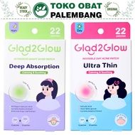 GLAD2GLOW ACNE PATCH 22 PATCHES DEEP ABSORPTION INTENSIVE ACNE ULTRA THIN INVISIBLE CENTELLA SALICYL