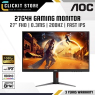 AOC 27G4H 200Hz / 27G4X 180Hz 27" Gaming Monitor FHD / Fast IPS Panel / 0.3ms / 0.5ms | AdaptiveSync