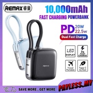 Remax FP-60 10000mAh 3C Power Bank 22.5W Fast Charging Built-In 2 Cable TypeC & iP Cable Mini Powerb