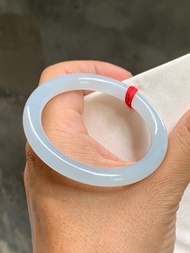 冰種翡翠天然翡翠玉鐲A玉手鐲 玉鈪 • 冰種天空藍翡翠圓鐲