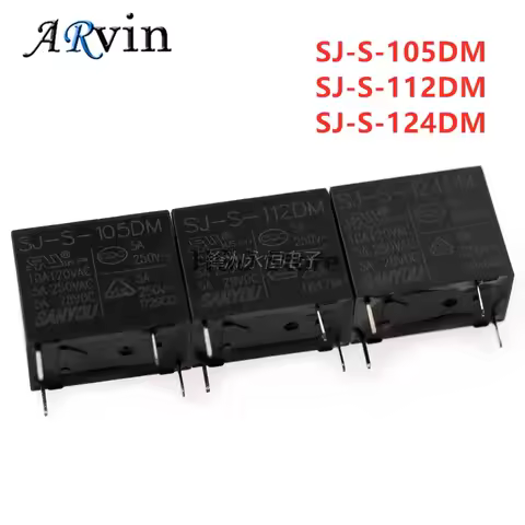 5Pcs/Lot 100%Original New SANYOU SJ-S-105DM 5VDC SJ-S-112DM 12VDC SJ-S-124DM 24VDC 4PINS 5A Power Re