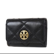 Tory Burch 黑色菱格短夾銀包