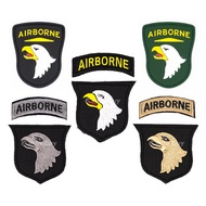 Airborne Eagle Army Military Badge PVC Embroidery Morale Patch Self-Adhesive Velcro Tape