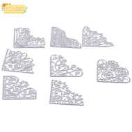 TOBE1 8Pcs Flowers Die Cuts, Metal Corner Corner Die Cuts, Embossing Template Lace 2 Inches Flowers 