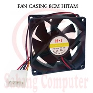 HITAM 8cm BLACK NON LED CASING FAN / CPU CASING FAN