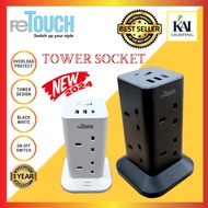[SIRIM] reTouch Octo Tower Socket with Surge Protection and Overload Protection Extension Socket SIR