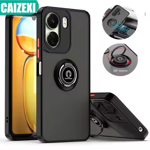 For Xiaomi Poco C65 4G Case Car Magnetic Holder Ring Shockproof Armor Case For Poko Little Pocco C65