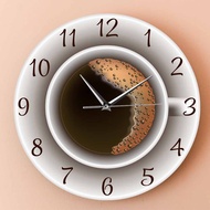 Foam Coffee Cup Theme Wall Clock Cafe Hall Clock Home Kitchen Nordic Decorative Wall Clock