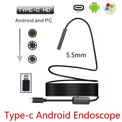 5.5mm USB Type-C Android Endoscope Camera Flexible Snake USB Type C Hard Wire 1M 2M 3M 5M 10M Cable 