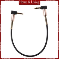 AOTO 24cm Dual 90 Degree Nylon 3 5 mm to 3 5mm Male Jack  Cable Car Aux Cord for Phone Tablet  Playe