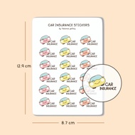 Car Kereta Insurance Due Date Bill Cute Aesthetic Sticker Sheet