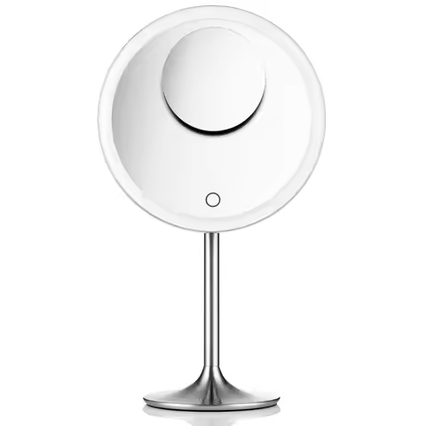 9" Vanity Mirror with Lights, 5X & 10X Magnification, Magnetic Design, Rechargeable & Cordless