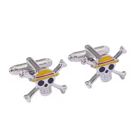 2 Pcs Punk Skull Cufflinks Pirate Crossbones Cuff Links For Mens Boys Shirt Suit Blouse Jewelry Acce