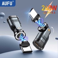 AUFU 2PCS 9Pin ic USB OTG Adapter PD 240W Fast Charging Type C Female Connector for iPhone Xiaomi La
