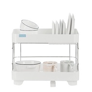 [Xuất Nhật] Kệ Để Chén Bát Nhựa Inox 2 Tầng Inochi Có Khay Thoát Nước Thông Minh Dùng Để Làm Giá Úp 