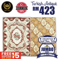 TURKISH ANTIQUE CARPET / KARPET TURKI/ TENUN TURKEY/LUXURY DAN CANTIK / LIVING ROOM/BEDROOM /RUANG TAMU/ BILIK 200X290CM