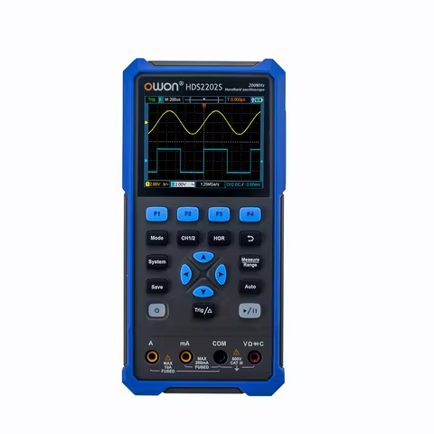 OWON HDS2202S Digital Oscilloscope 2 Channels 200Mhz Bandwidth Portable 3 in 1 USB Osiclloscopes + M
