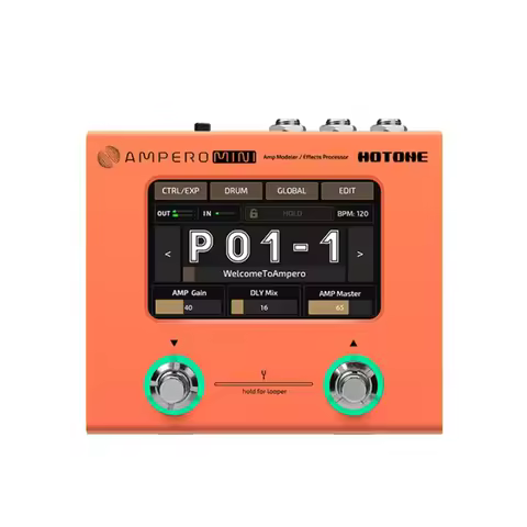 Hotone Ampero Mini Electric Guitar Multi-Effects Processor for Bass & Acoustic Guitar with Digital S