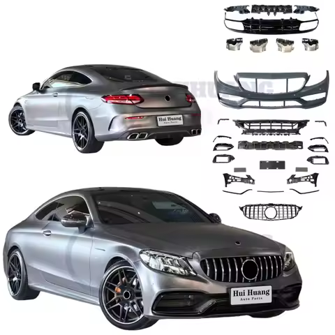 Body Kit C Class W205 COUPE 2015-2023 to W205 C43 C63 COUPE pp Material Body Parts Front Bumper Gril