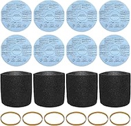 8 Pack 90107/90137 Wet Dry Vac Filter and 4 Pcs 90585 Foam Sleeve Filter Kit Replacement for Shop Va