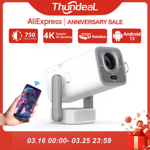 ThundeaL HD Mini Projector TD80 Pro Full HD 1080P 4K Video WIFI Android Portable Projector TD80Pro H