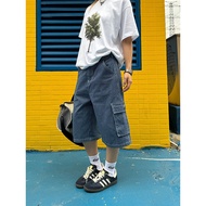 Street สไตล์ผ้าฝ้ายกางเกงคาร์โก้สําหรับผู้ชายและผู้หญิง Retro American Workwear หลายกระเป๋าหลวม Fit 