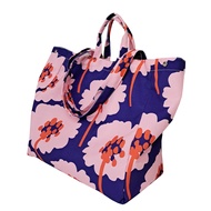 Lilly Bag - ลาย Blue Daisy กระเป๋าสะพายผู้หญิงใบใหญ่ มีกระดุม 2 ข้างปรับทรง สายสะพาย 4 เส้น