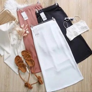 Rok Panjang Wanita Scuba / Rok Span Panjang Polos / Rok OOTD / Rok Viral Zaujah Best Quality