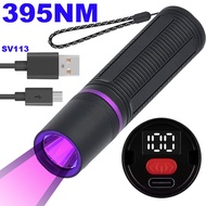 Activefire | USB Rechargeable Ultraviolet 395nm/365nm LCD Display Flashlight